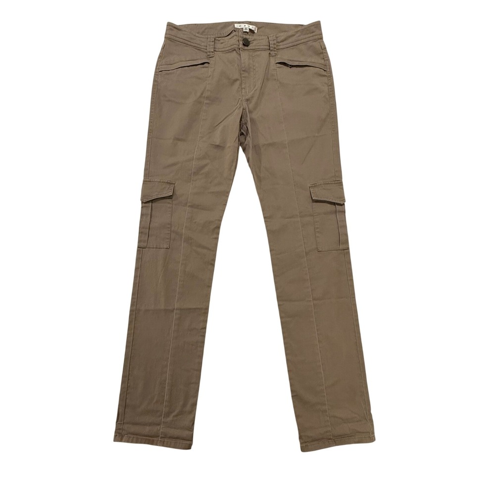 Cabi Womens Size 6 Khaki Cargo Pants Style 372 Stretch Low Rise 261